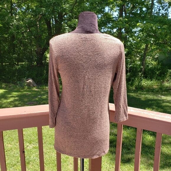 Slinky Brand Ladies Rose Gold Metallic Knit Tunic Size XS - Picture 7 of 14